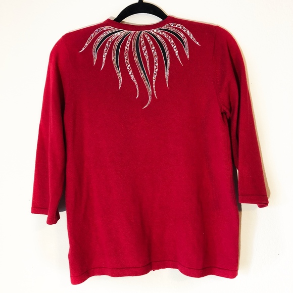 Ugly Christmas Sweater Red Cardigan Tacky Mackie - Picture 8 of 8